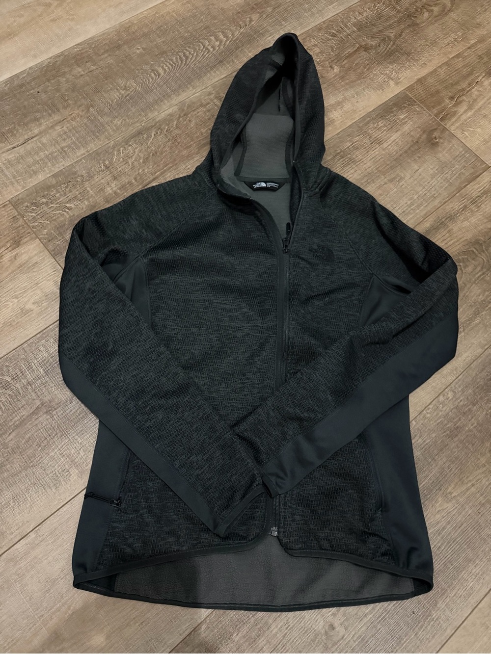 Women's  Black and grey Hooded Zip jacket Lightweight Performance